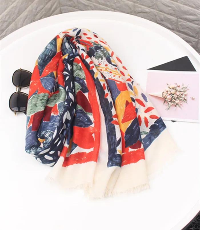 KYQIAO echarpe hiver femme BOHO хиджаб шарф женский осенний японский стиль длинный платок с принтом bufanda mujer moda mujer