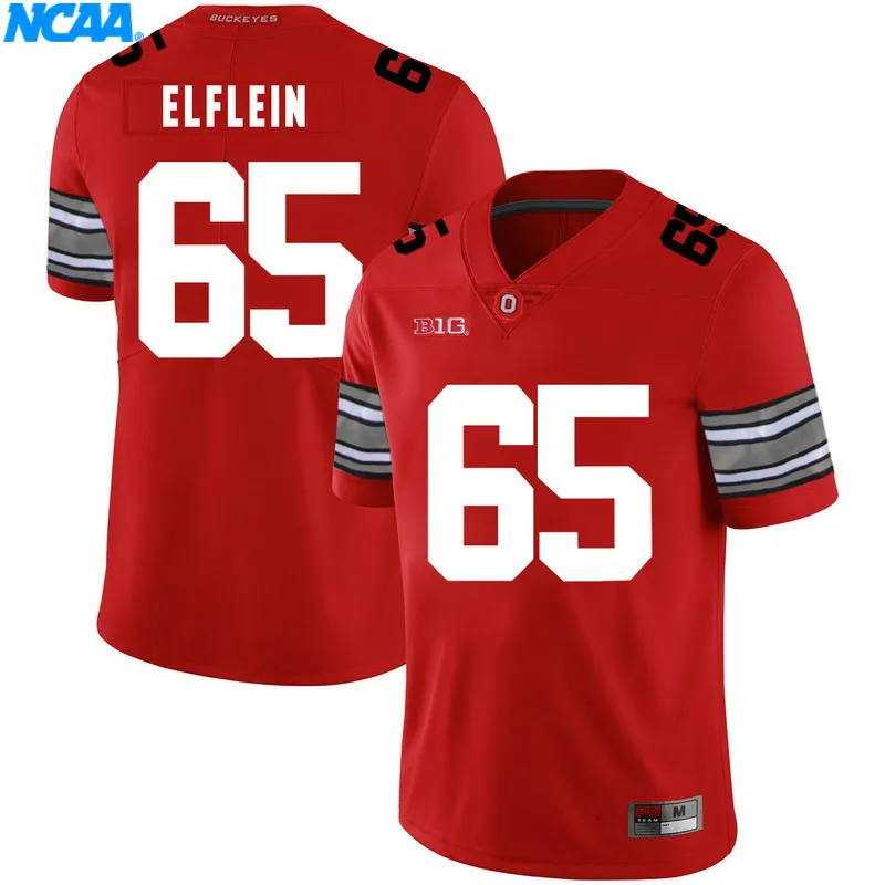 Новое поступление высокое качество майки Elflein#65 Джонсон#33 колледж футболка ограниченной серии Майки S-XXXL
