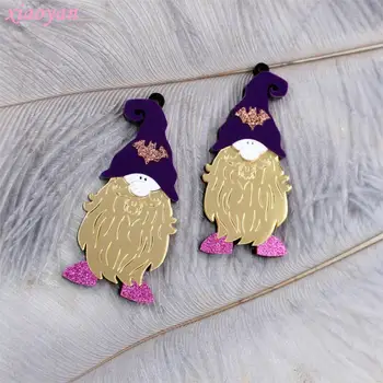 

(1pair)65mm Acrylic Halloween Witch For Earring Cute Gnome Spider Web Bat For Earring Party Ornaments Laser cut-AC1648