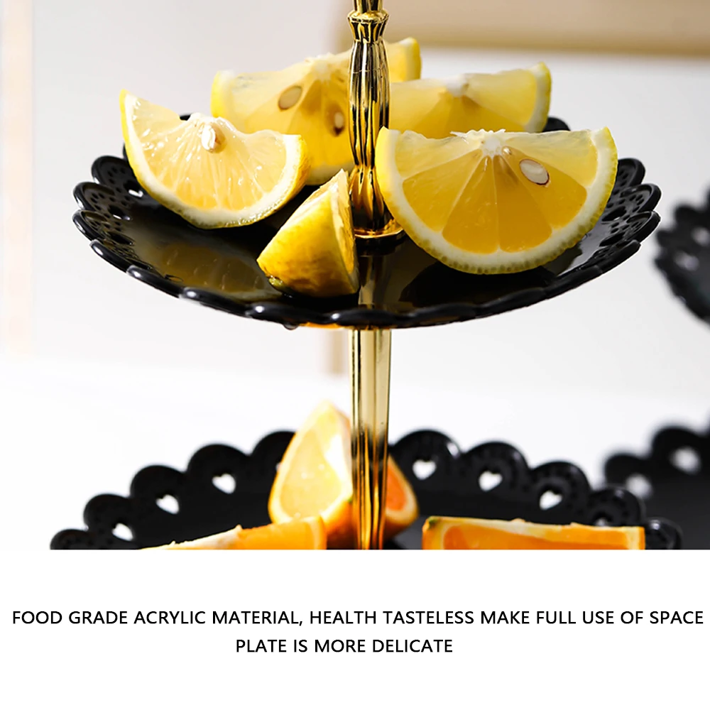 3-Tier Plastic Cupcake Stand Dessert Plates Strong and Steady hand-made Clear Tiered Cake Stand Wedding Cupcake Tower