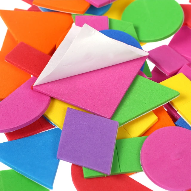 400/200pcs Foam Stickers Geometry Puzzle Self-Adhesive EVA Stickers Children Kids Education DIY Montessori Toys For Making Gift 2