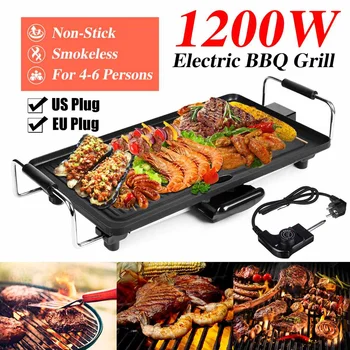 

1200W Multi-function Electric Grills Home Baking Pan Smokeless Non-Stick Teppanyaki Barbecue Stove Electric Griddles 110-220V