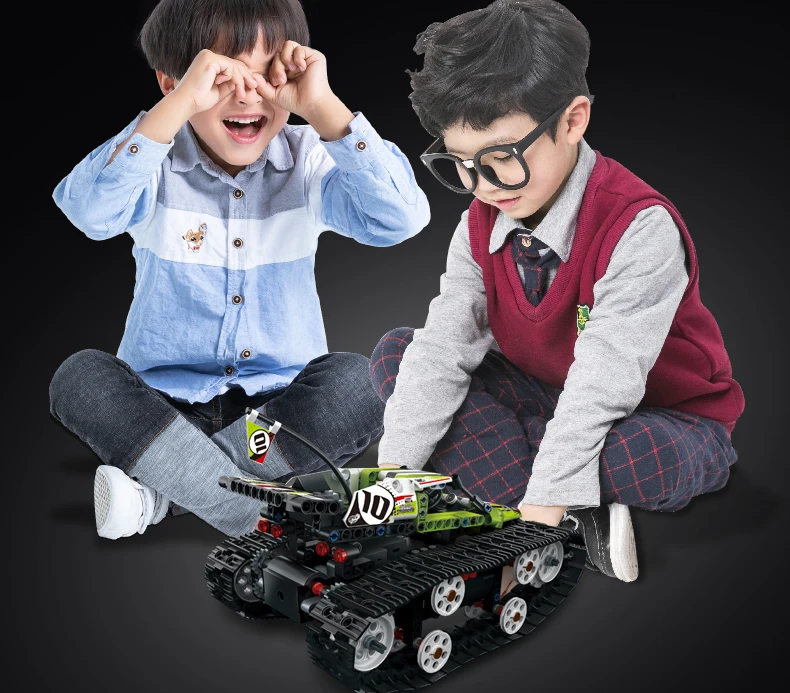 DIY Technic серии RC автомобиль трюк строительные блоки кирпичи дистанционное