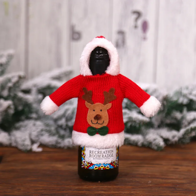 Рождественское украшение креативное шампанское вино крышка Рождество Санта Красный бутылки вина набор с милой шляпой и декором одежды JY