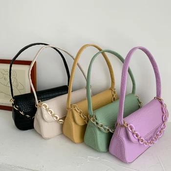 

PU Leather handbags For Women 2020 Crocodile Pattern Design Chain Shoulder Crossbody bag Female Small Summer Bag