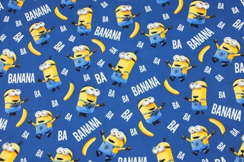 

140*50cm banana Minions cotton Fabric Baby Birthday Party Wallpapers/Diy Handmade Craft Bedding Home Cloth Purse Quilt