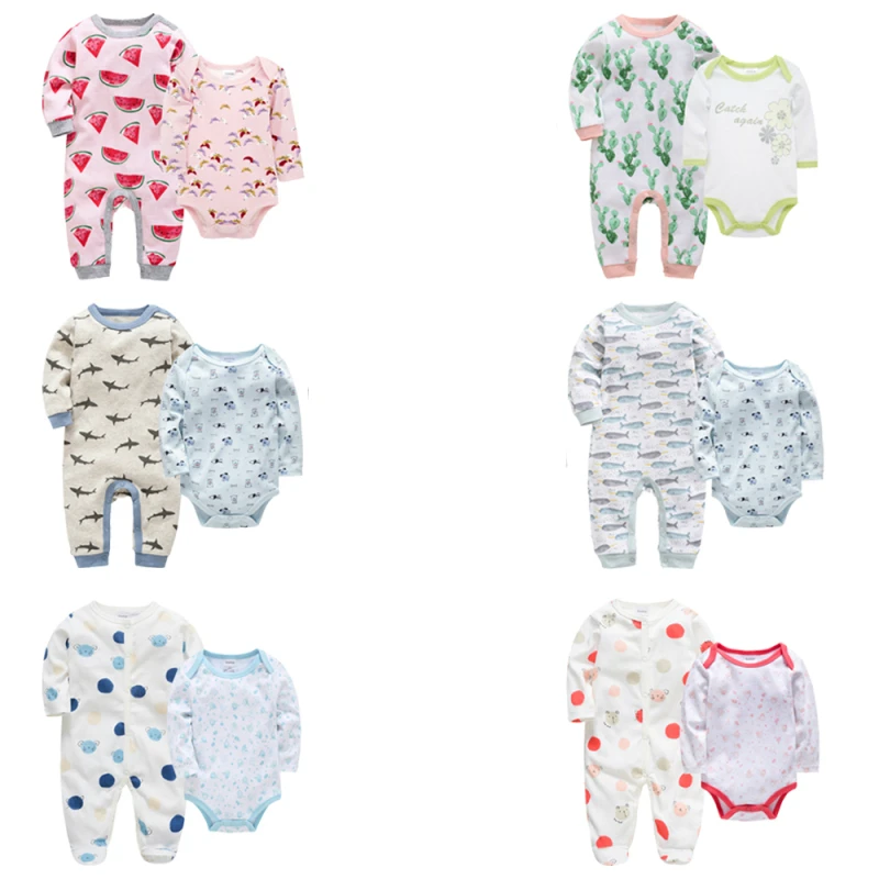 

Newborn 2pcs Baby Girl Clothes Ropa Bebe Cotton Lovely Cartoon Baby Boy Romper Infant Clothing