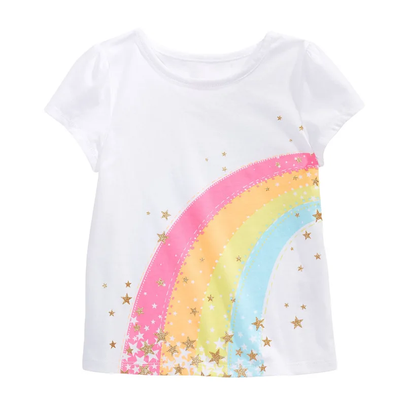 Рубашки Little maven shop для маленьких девочек футболка с радужной звездой Детская