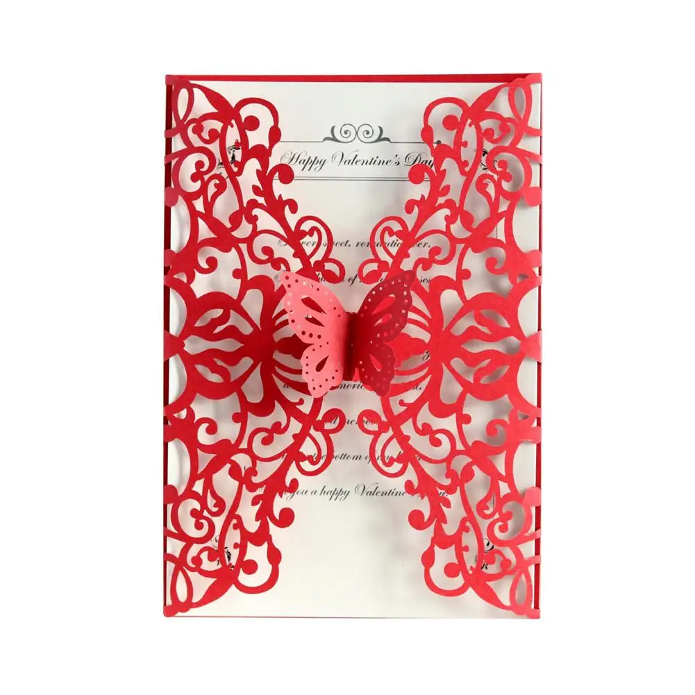  10PCS Butterfly Laser Cut Wedding Invitations European Style Invitations Party Holiday Greeting Car - 4000506037901