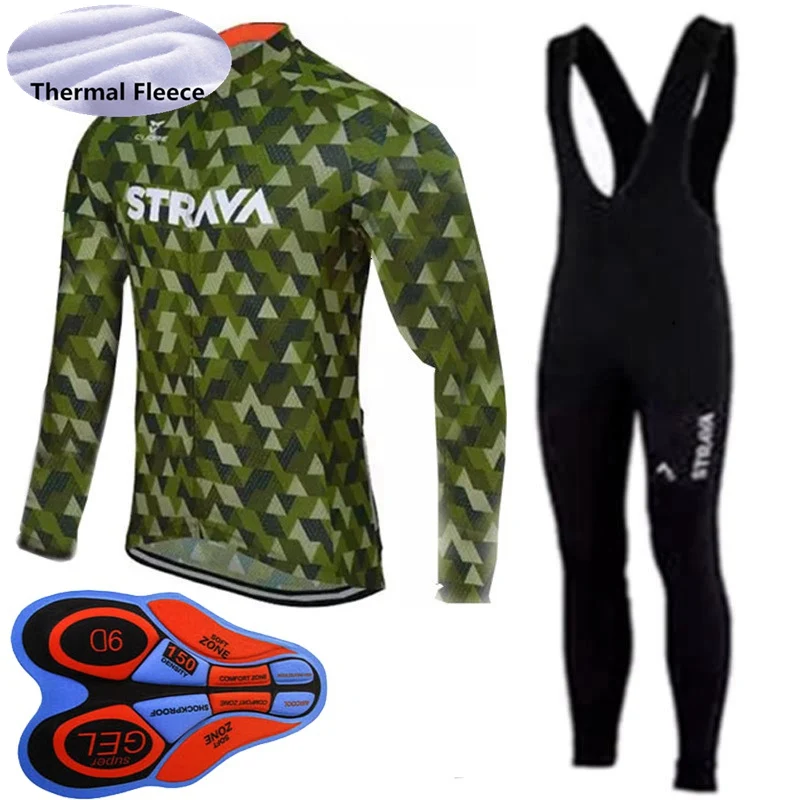 jersey bib pants 17 Новинка, Мужская зимняя велосипедная Джерси с длинным рукавом, теплая флисовая велосипедная форма, рубашка для горного велосипеда, комбинезон/штаны, костюм, Майо Ciclismo Y101501 - Цвет: jersey bib pants 17