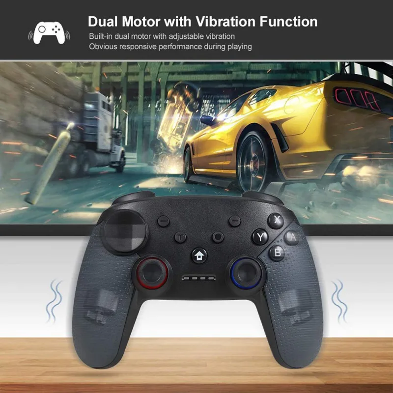 Беспроводной контроллер для Bluetooth Six-axis Vibraion скриншот Консоль геймпад джойстик для Switch Pro