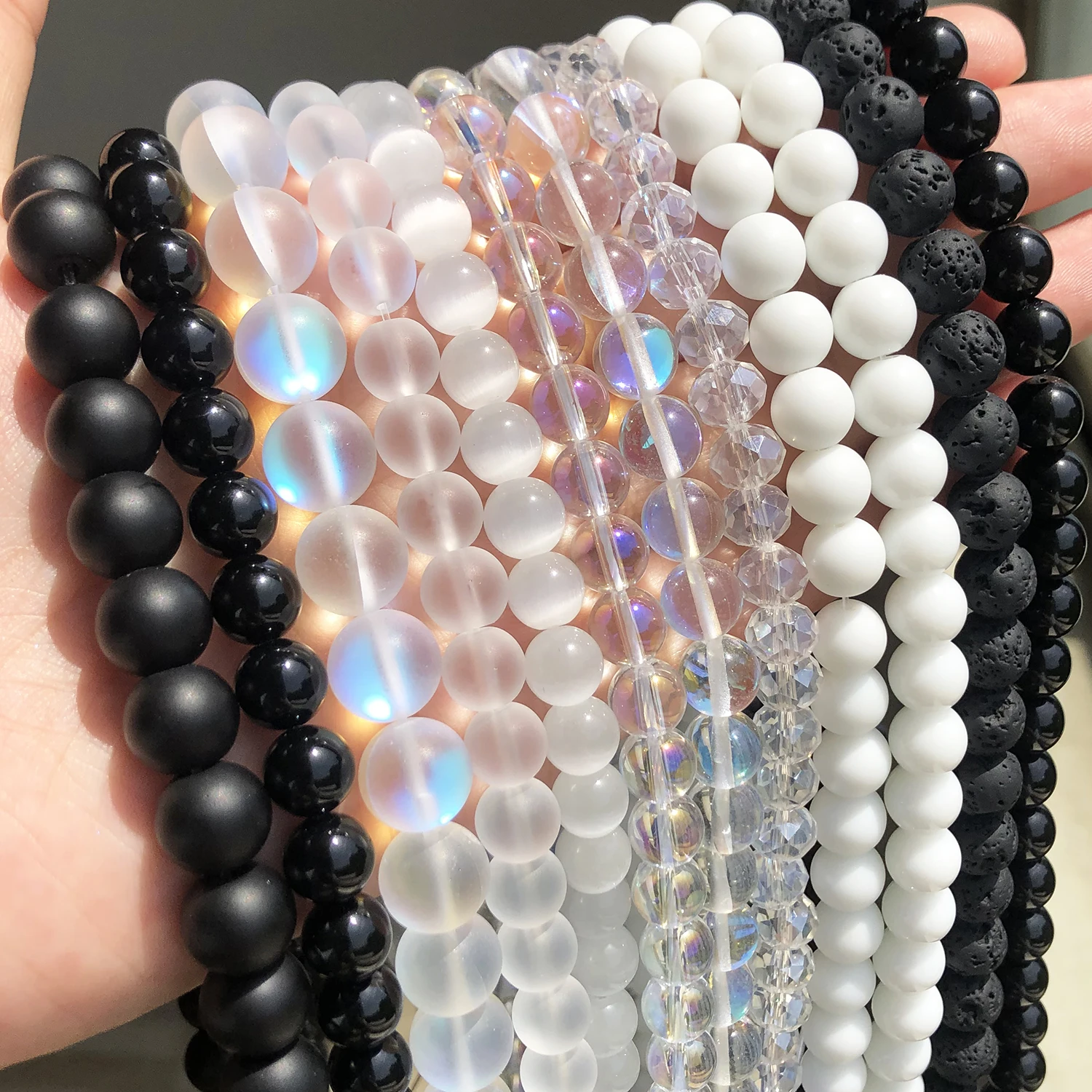 Natürliche Achate Kristall Glas Stein Perlen 4 6 8 10 12mm Lose Spacer Perlen Für Diy Armband Schmuck Machen 15'' 4 6 8 10 12mm – Detail 7