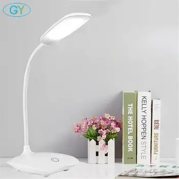 LED 책상 램프 접이식 조도 조절 터치 테이블 램프, DC5V USB 전원 테이블 조명, 6000K 야간 조명, 터치 조도 조절 휴대용 램프