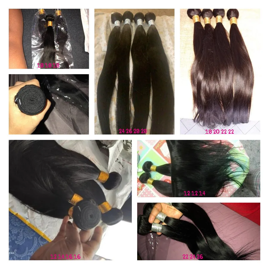 Волосы Remy прямые 8 28 дюймов 3 или 4 шт.|Пряди для вплетания| |