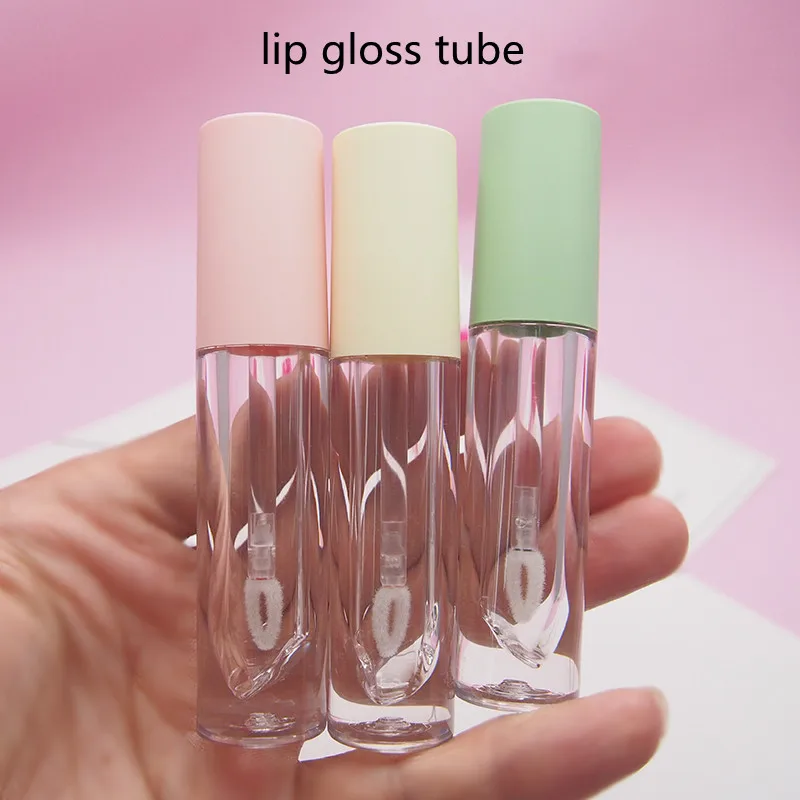 

Wholesale 3.5ml Empty Lipgloss Containers Tubes Round Clear Cosmetic Lipgloss Tube Packaging Lip Gloss Tubes with Color lid