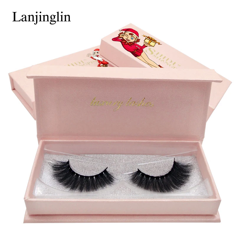 LANJINGLIN, 1 пара, полосы, ресницы, 3d норковые накладные ресницы, макияж, натуральные длинные накладные ресницы, толстые норковые ресницы, удлинение