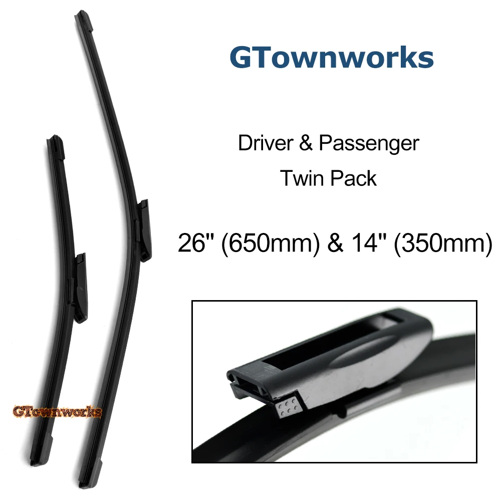 

Wiper Blades For Renault Clio Hatchback Mk4 2012-2019 Bayonet Type Arm Windshield Rubber Wipers 26'' 14''