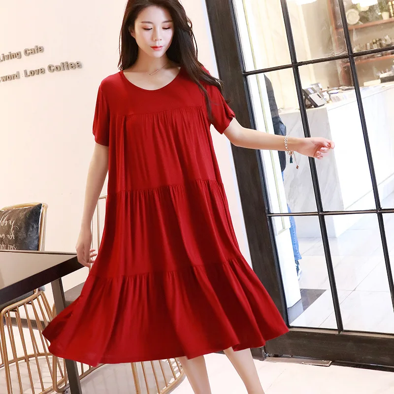 Летние модели Плюс Толстая Модальная Одежда большого размера свободная ночная