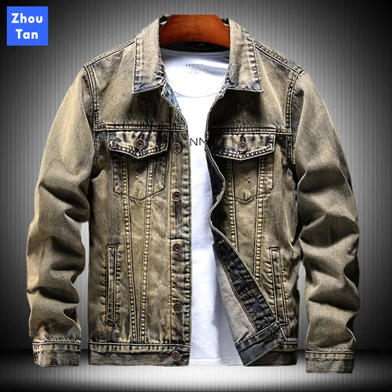 

2020 Spring Autumn Chinese Style Men's Denim Trend Tide Brand Large Size National Tide Crane Embroidery Jacket