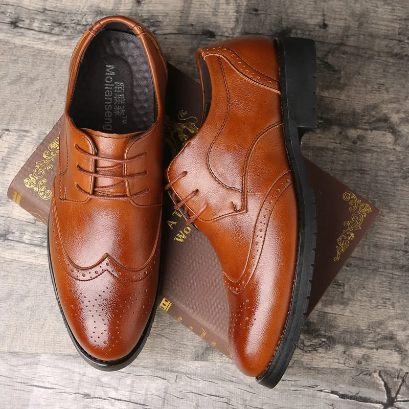 

Bullock MEN'S SHOES 2019 Autumn New Style England Business Leather Shoes Men Formal Wear Wedding Shoes