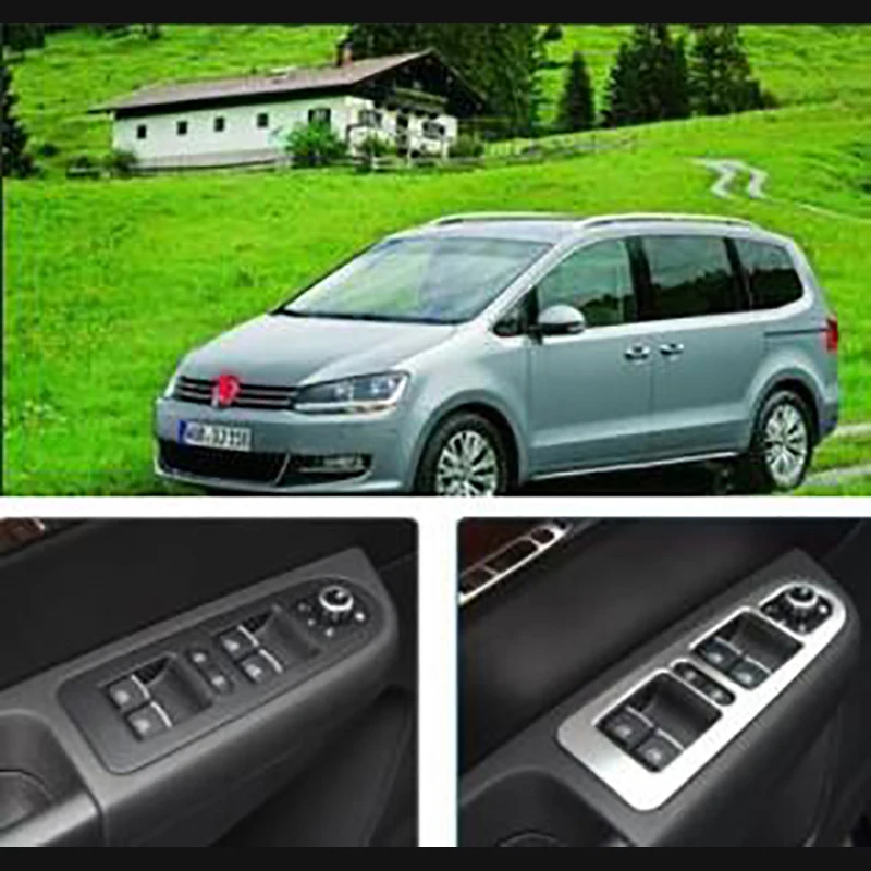 2012- внутренняя отделка модификация подлокотника Кнопка Блестки для Volkswagen sharan стекло переключатель декоративная рамка