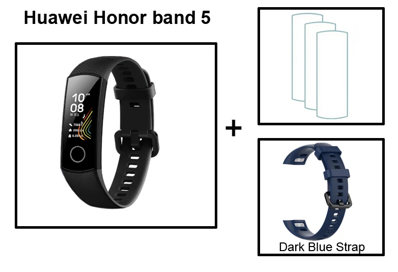 CN Black add f SDB Умный Браслет huawei Honor Band 5 с кислородом крови AMOLED для обнаружения положения при плавании пульса и сна huawei - Цвет: CN Black add f SDB