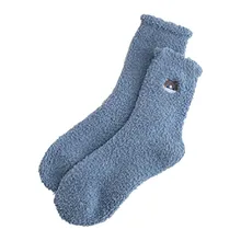 5 пар, женская мода, вышивка, кошка, утолщение, искусство, простые, удобные, Осень-зима, хлопок, средние чулки