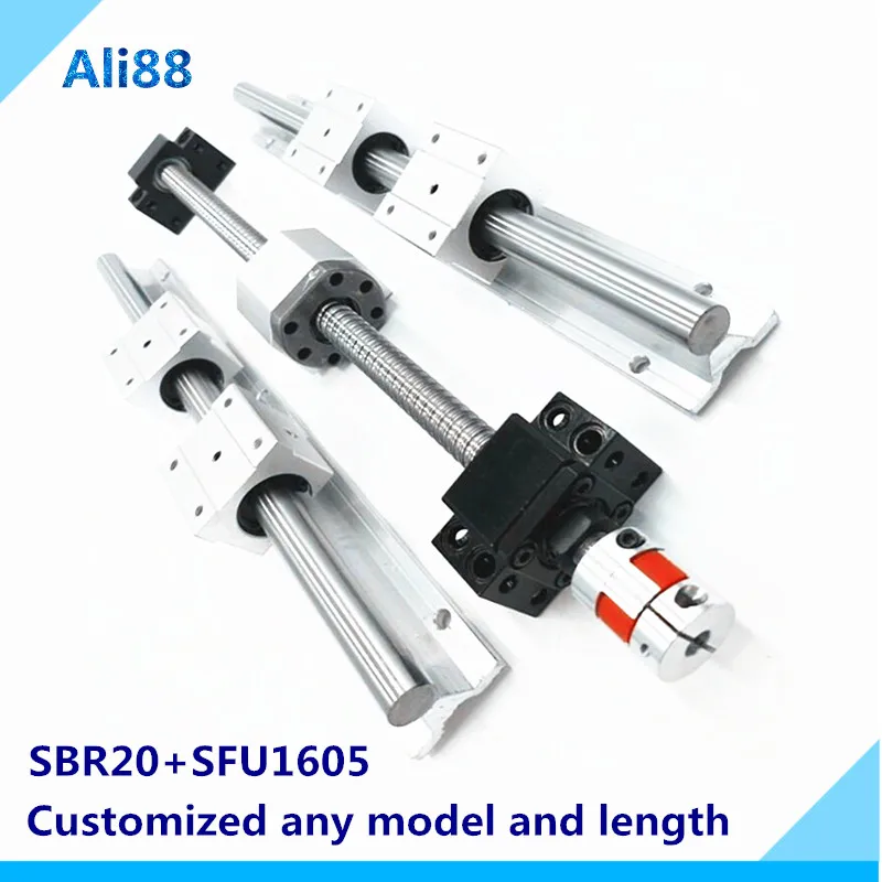 SBR20set: 20 мм линейный рельс 900/950 с линейным подшипником SBR20UU фрезерный станок ЧПУ +