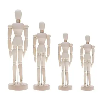 

Handmade Wooden Movable Limbs Human Figure Model Artist Sketch Draw Decor Modern Miniature Figurines DIY Crafts Home Decoration