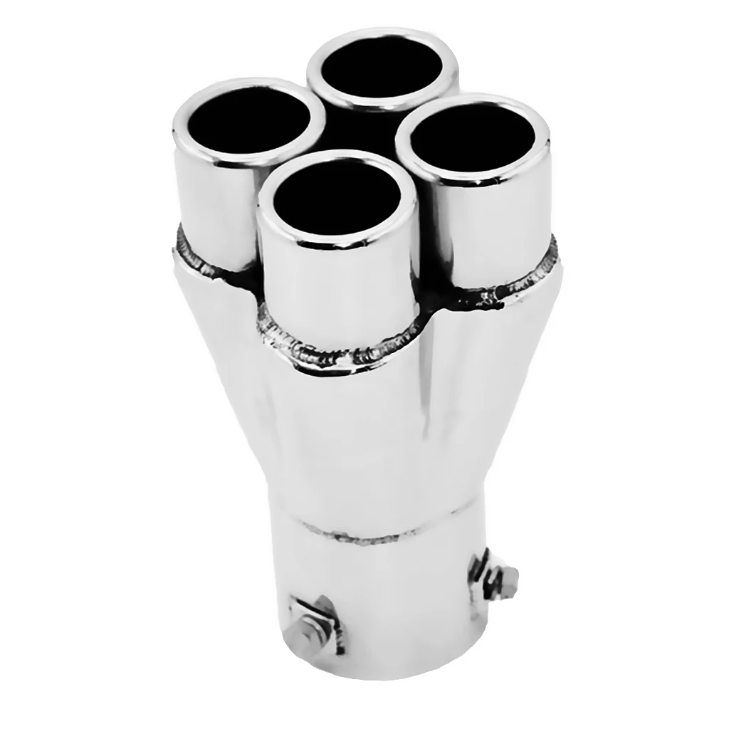 Universal Car Stainless Steel Exhaust Pipe Silencer Muffler End 4 Tips 57mm