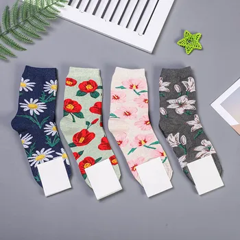 

Funny Socks Creative New Product Casual Korean Style Women Animal Cartoon College Style Flowers Candy Color Fashion Cotton Tide