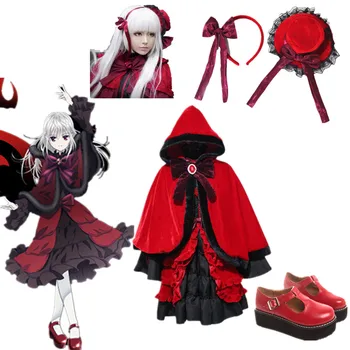 

Anime K Kushina Anna Cosplay Fancy Dress Girls Lolita Dress Halloween Costumes for Women Maid Dresses Adult wigs shoes Costumes