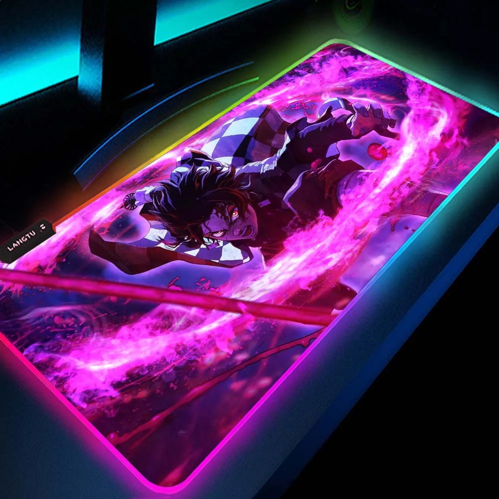 Коврик для мыши Demon Slayer ПК Rgb-подсветка светодиодная подсветка клавиатуры |