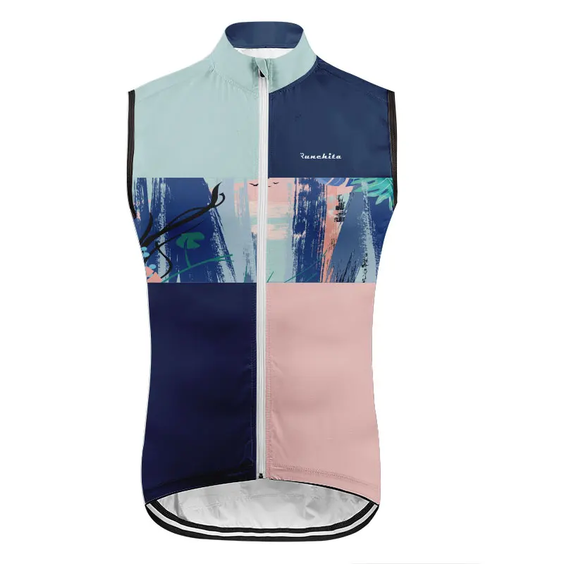

Runchita Men's Cycling Vest Windproof Waterproof Outdoor Sports Sleeveless Bike Bicycle Vest Back mesh