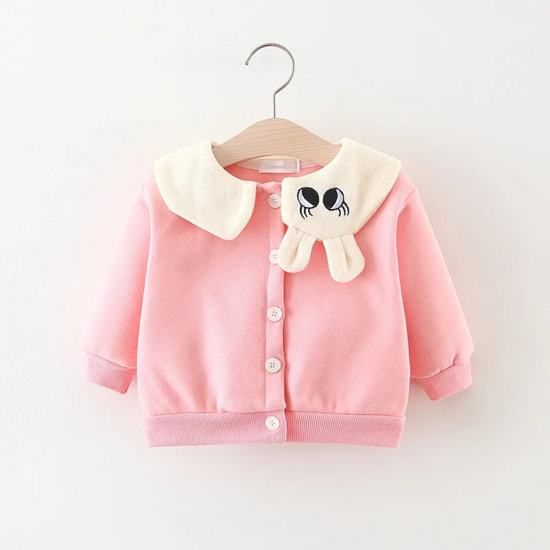 Children's Coat Autumn and Winter Plus Velvet Baby Cartoon Cardigan