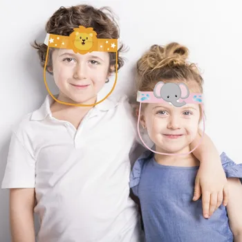 

Cartoon Animal Children Faceshield Transparent Full Face Cover Kid Safety Protective Anti-Spitting Droplet Adjustable Face Cover