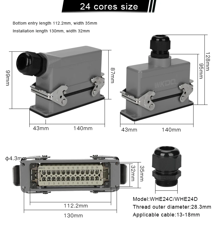 Parafuso Terminal, 16A, 500V, HE6 Superior, entrada