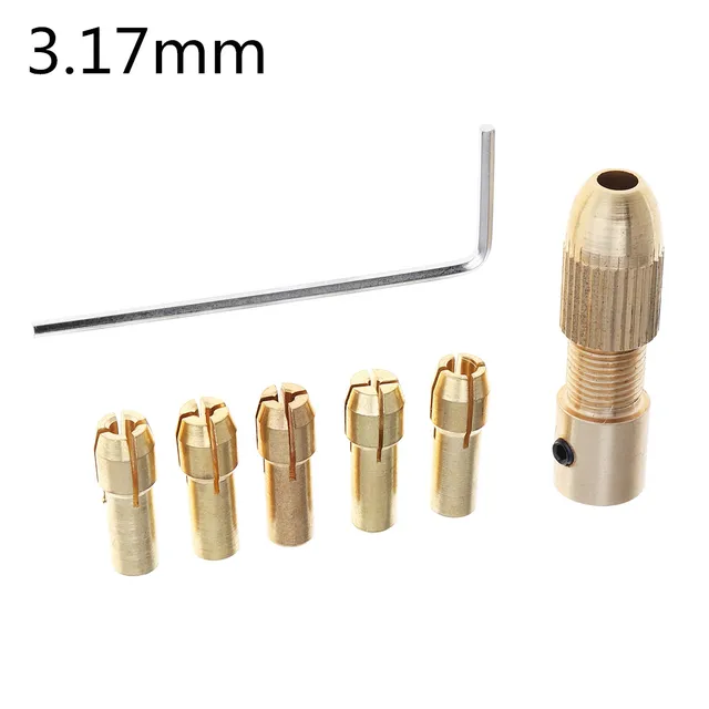 5/7/10pcs Drill Chuck Collets Set of Quick Chuck  0.5 0.8 1.0 1.2 1.5 1.8 2.0 2.4 3.0 3.2mm Set Fit Nut Mini Tools 7pcs 3.17mm