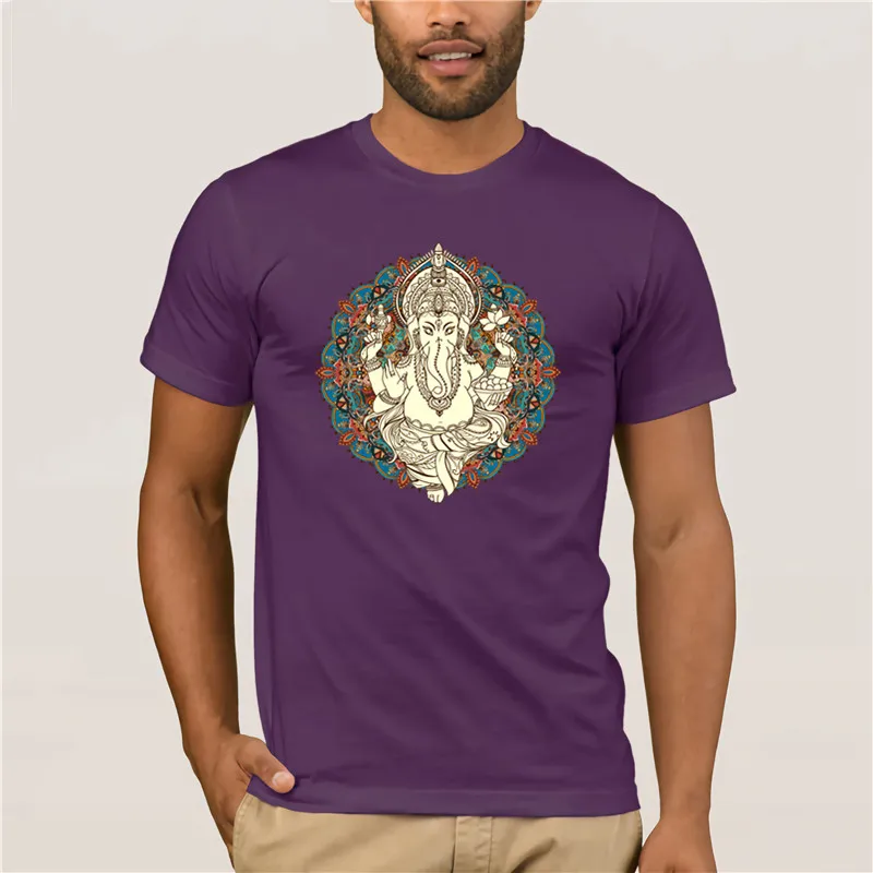 Fashion T shirtshort sleeve design Lord God Ganesha printed cool s shirtsMen Tshirt