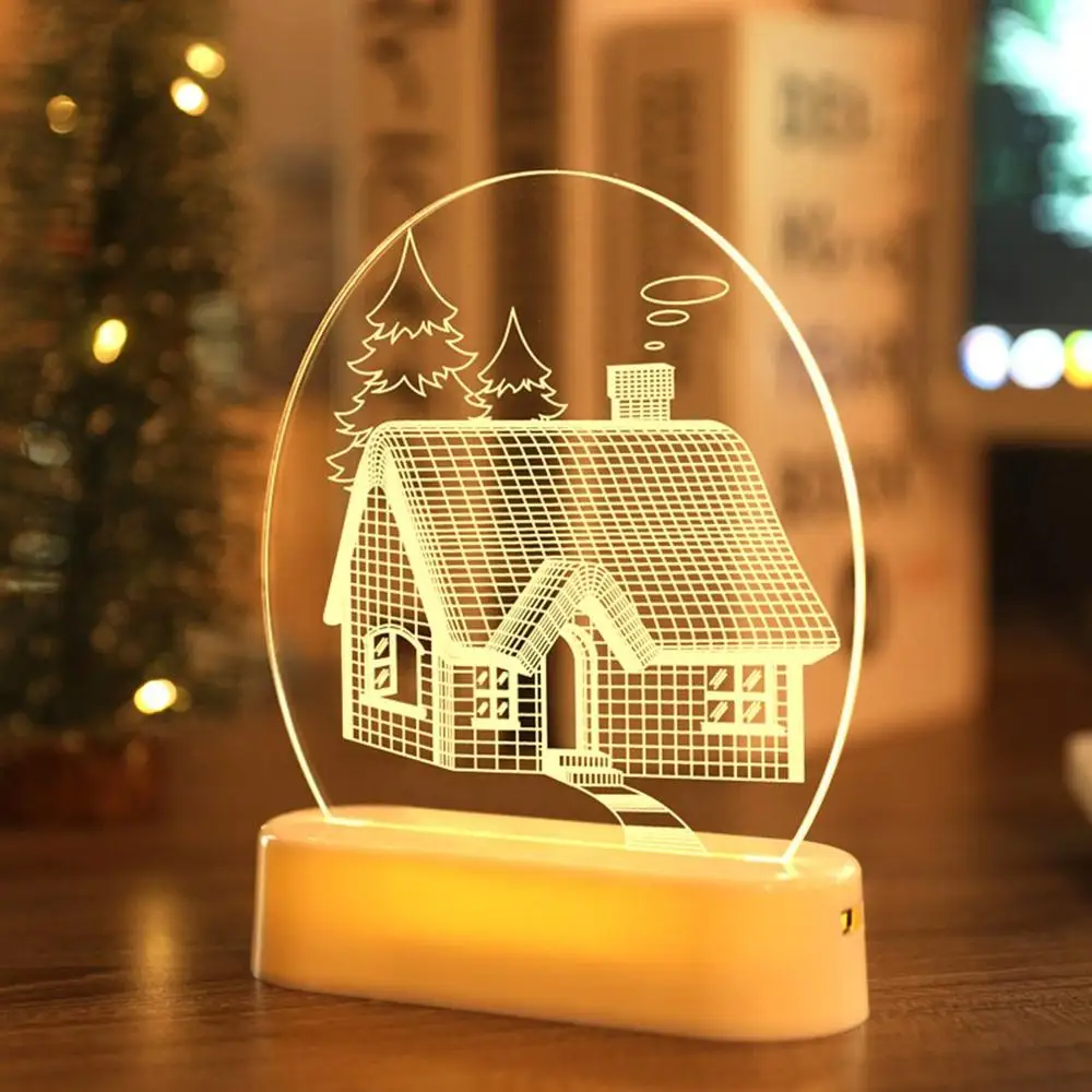 

Светодиодный 3D Рождественский ночник, мини-светильник для рождественской елки для дома, украшение для детской спальни, сказочный светильник, светильник для праздника