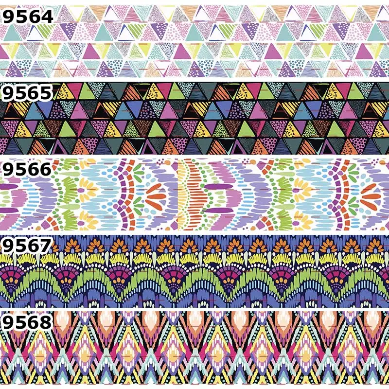 10 ярдов-разные размеры-лента Grosgrain-принт с геометрическим узором/19069559-9573