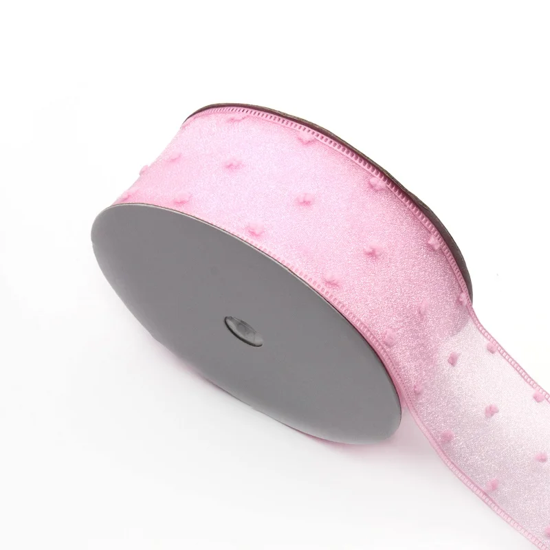 Pink 5 ярдов 40 мм органза ленты для Свадебная Упаковка домашний декор DIY шитье подарочная упаковка аксессуары ручной работы атласная лента - Цвет: Pink