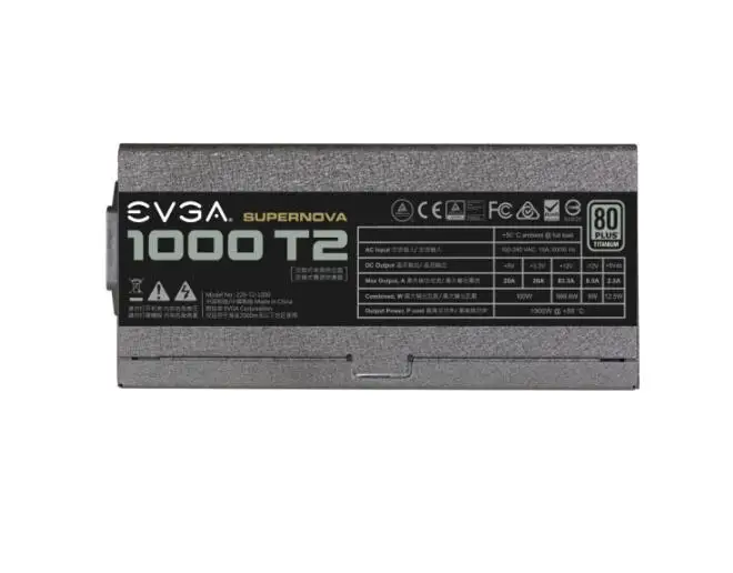 EVGA rated 1000W T2 computer power supply (80PLUS