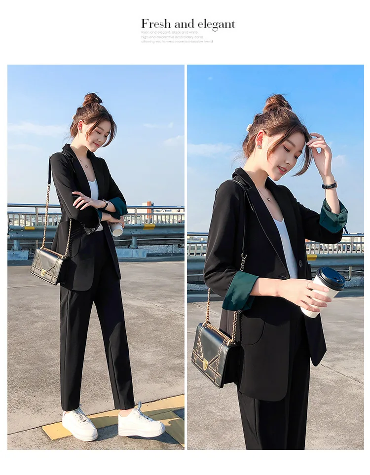 Блейзер Женское пальто свободного покроя темперамент небольшой костюм куртка Женский Ретро весенний и осенний Британский костюм куртка