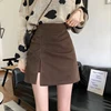 Sexy Slim High Waist Split Pleated Black Wrap Hip Women Mini Wild Casual Skirt 1
