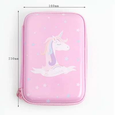 Unicorn-big Kawaii школьный пенал EVA пенал большой футляр для хранения ручки для девочек и мальчиков Милая коробка с канцелярскими принадлежностями комплект коробка художественные принадлежности - Цвет: Unicorn-big