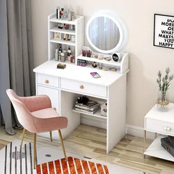Coiffeuse avec lampe, nouveau miroir, Table de maquillage, maison, chambre de fille, meuble de rangement, une coiffeuse 