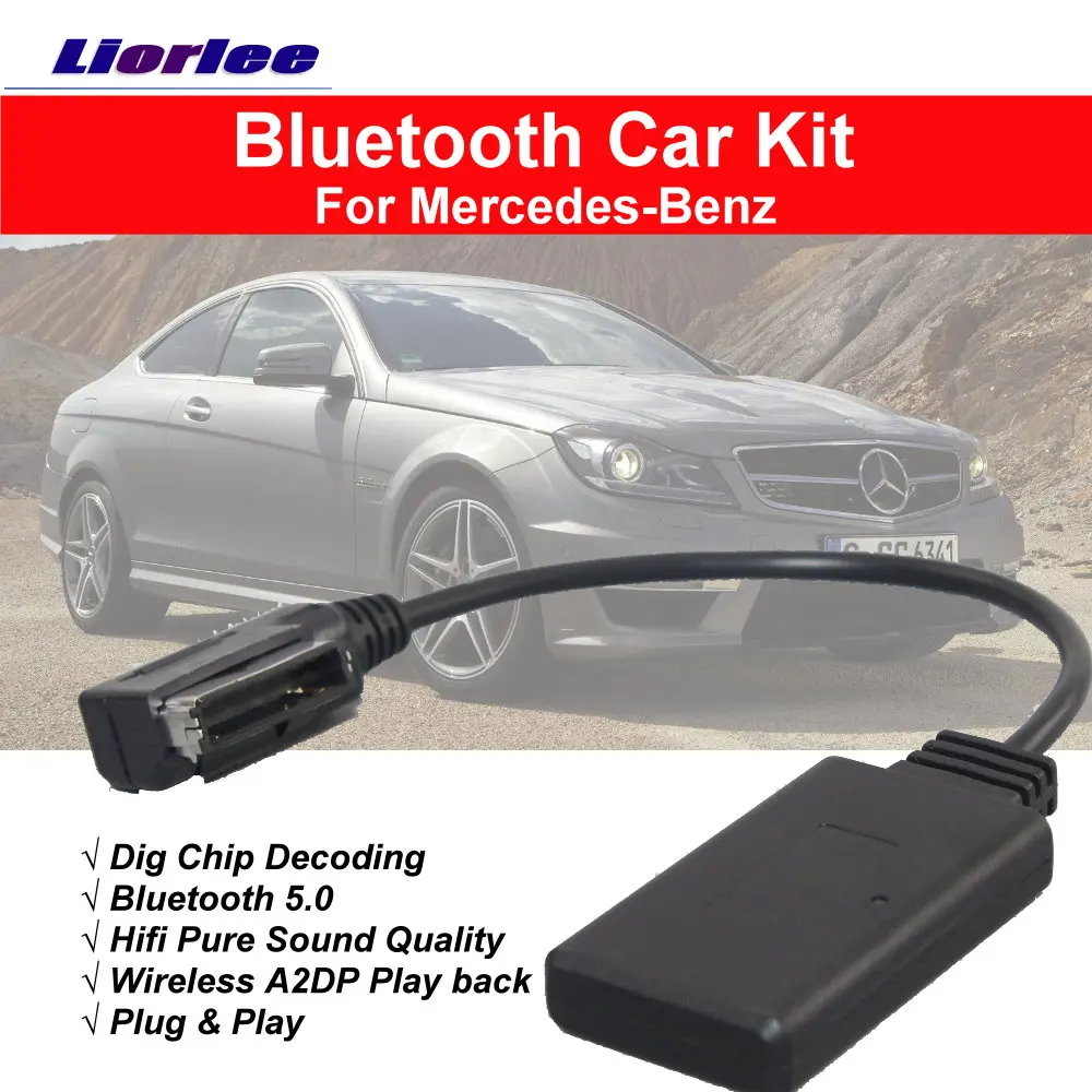 Bluetooth Car kit for Mercedes-Benz,Media Interface AUX Wireless  Adator,Compatible with iPhone Android Smartphones,Works with Mercedes  Equipped with