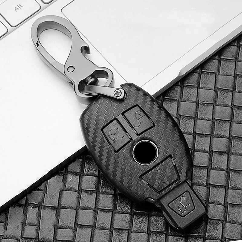 

Car Glossy Carbon Fiber ABS Car Key Case for Mercedes-Benz C-class E-class S-class c260 c200 GLE320 E200 LG LA grade Accessories