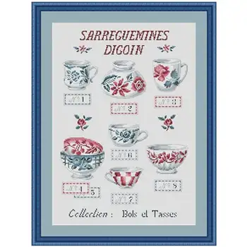 

11/14/16/18/22/25/28ct Beautiful porcelain bowl patterns Counted Cross Stitch Cross Stitch Kits Embroidery Needlework Sets